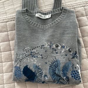 Dior Gray and Blue Women's Sweater